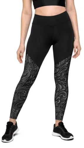 3D Art Deco Compression Leggings