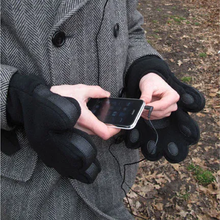 Adult Black Fleece Mittens