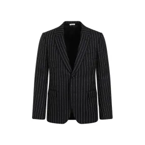 ALEXANDER MCQUEEN Black Pinstripe Blazer for Men