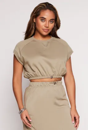 Almost Famous Fleece Cap Sleeve Crop Top