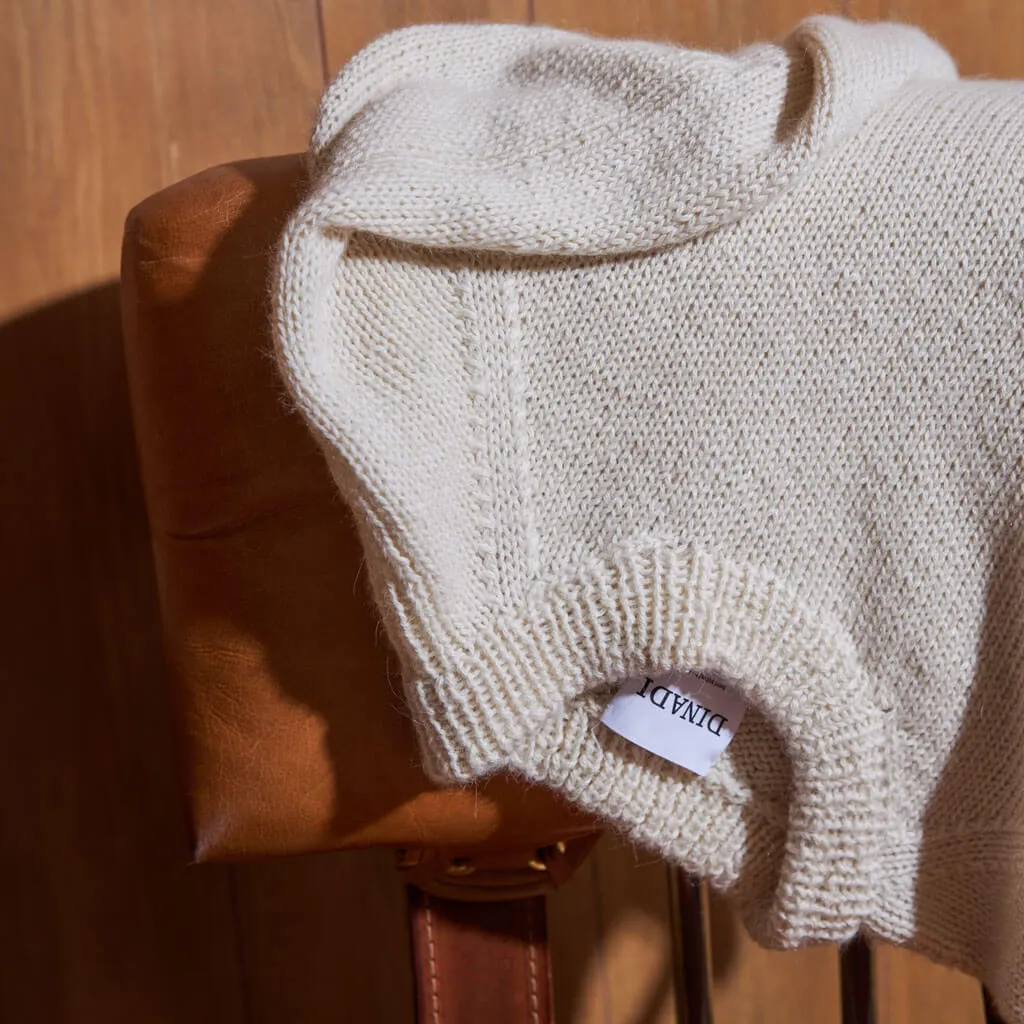 Alpaca Handknit Sweater - Ivory White