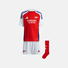 Arsenal 24/25 Home Kids Unisex Football Mini Kit (1-6 Years) -Better Scarlet/White