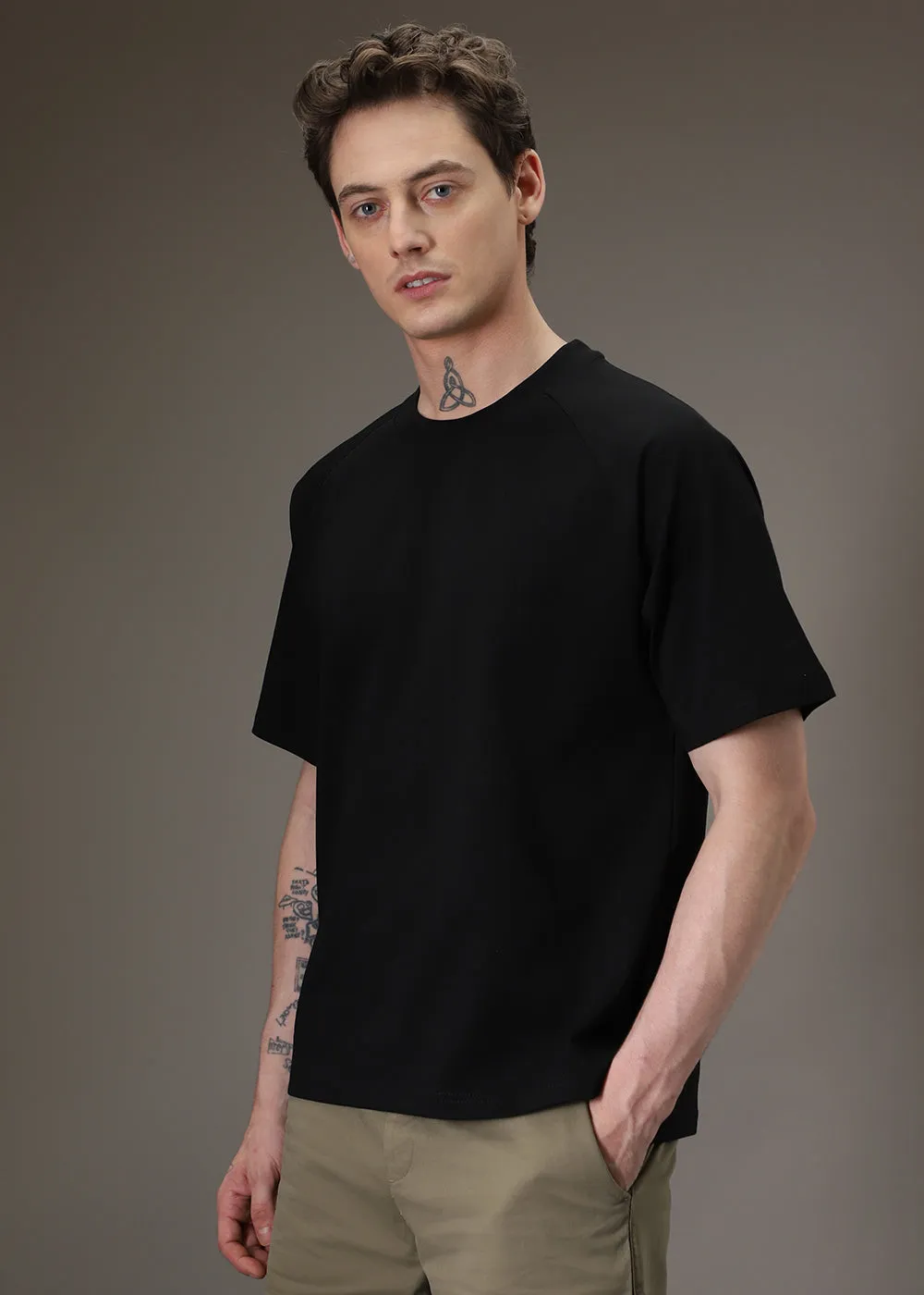 Black Raglan Oversized T-shirt