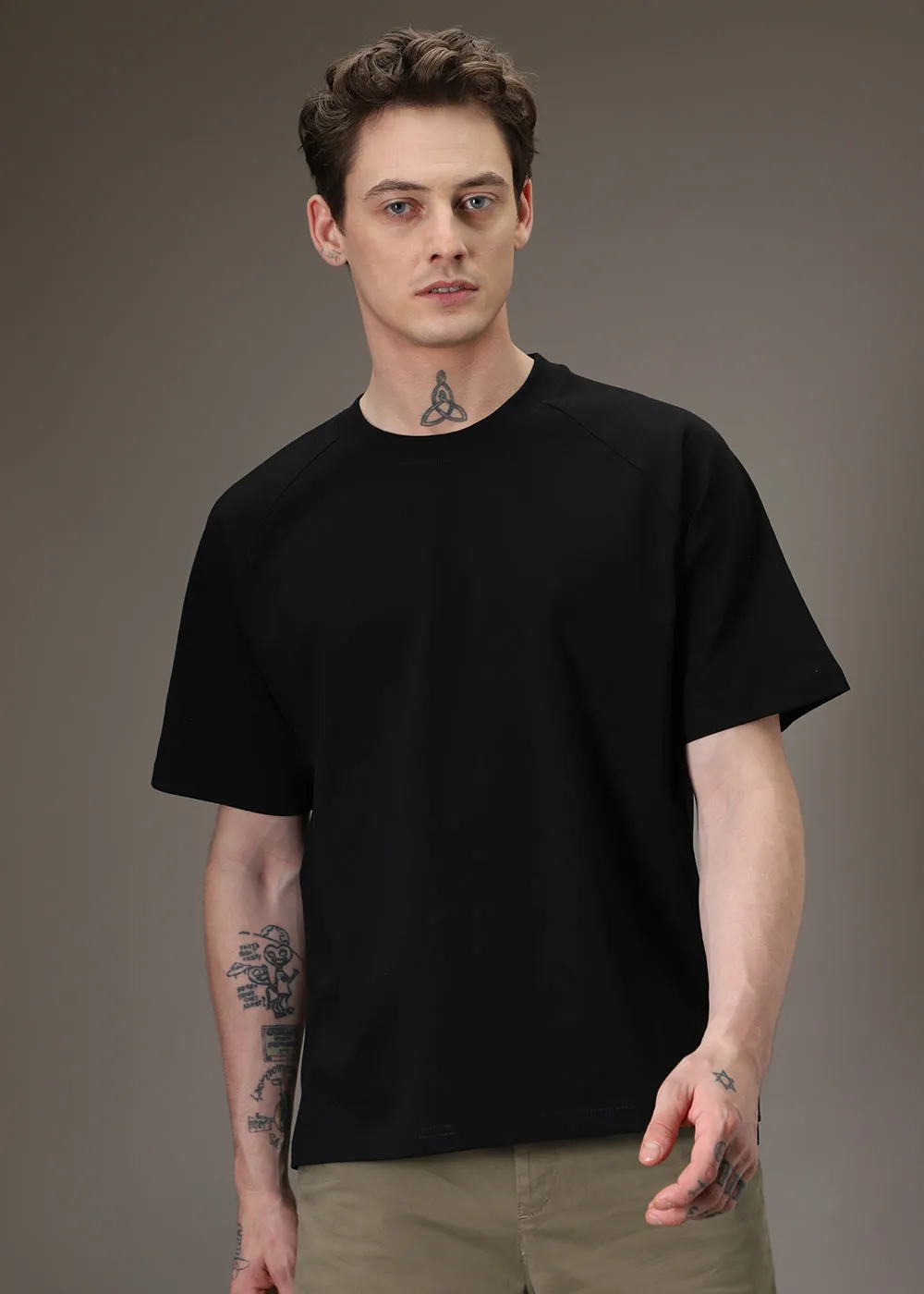 Black Raglan Oversized T-shirt