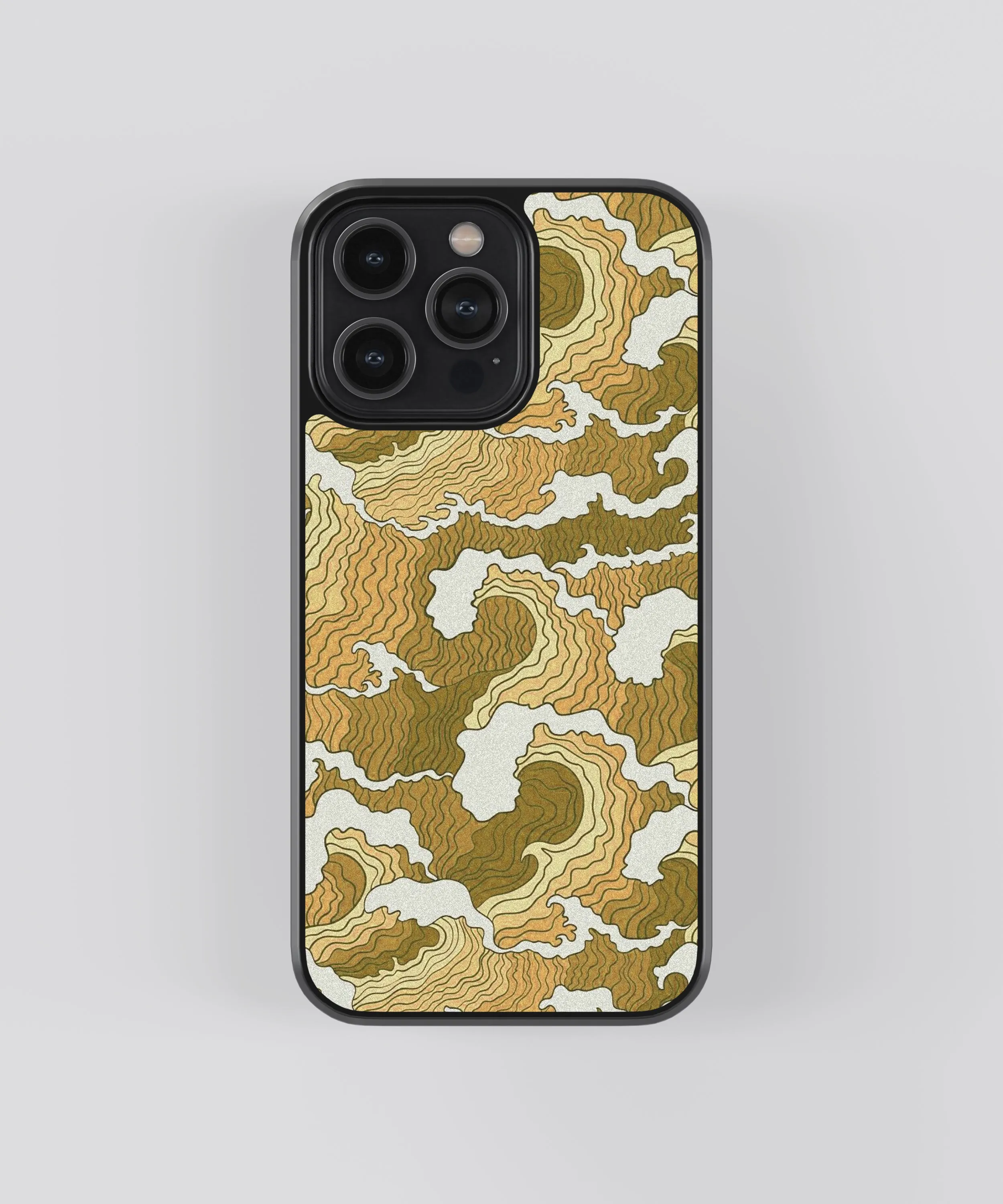 Brown Waves Abstract Glass Phone Case Cover