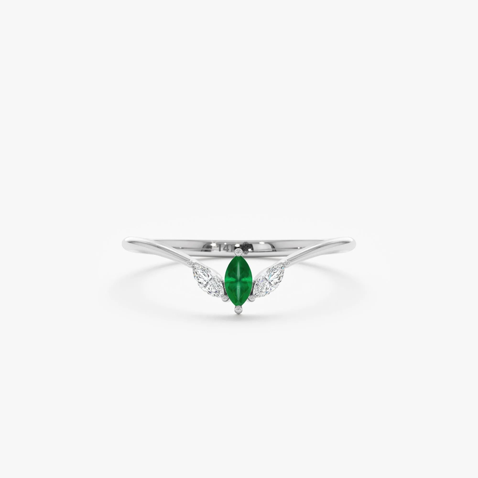 Diamond and Emerald Arched Ring, Enya