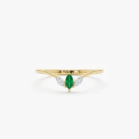 Diamond and Emerald Arched Ring, Enya