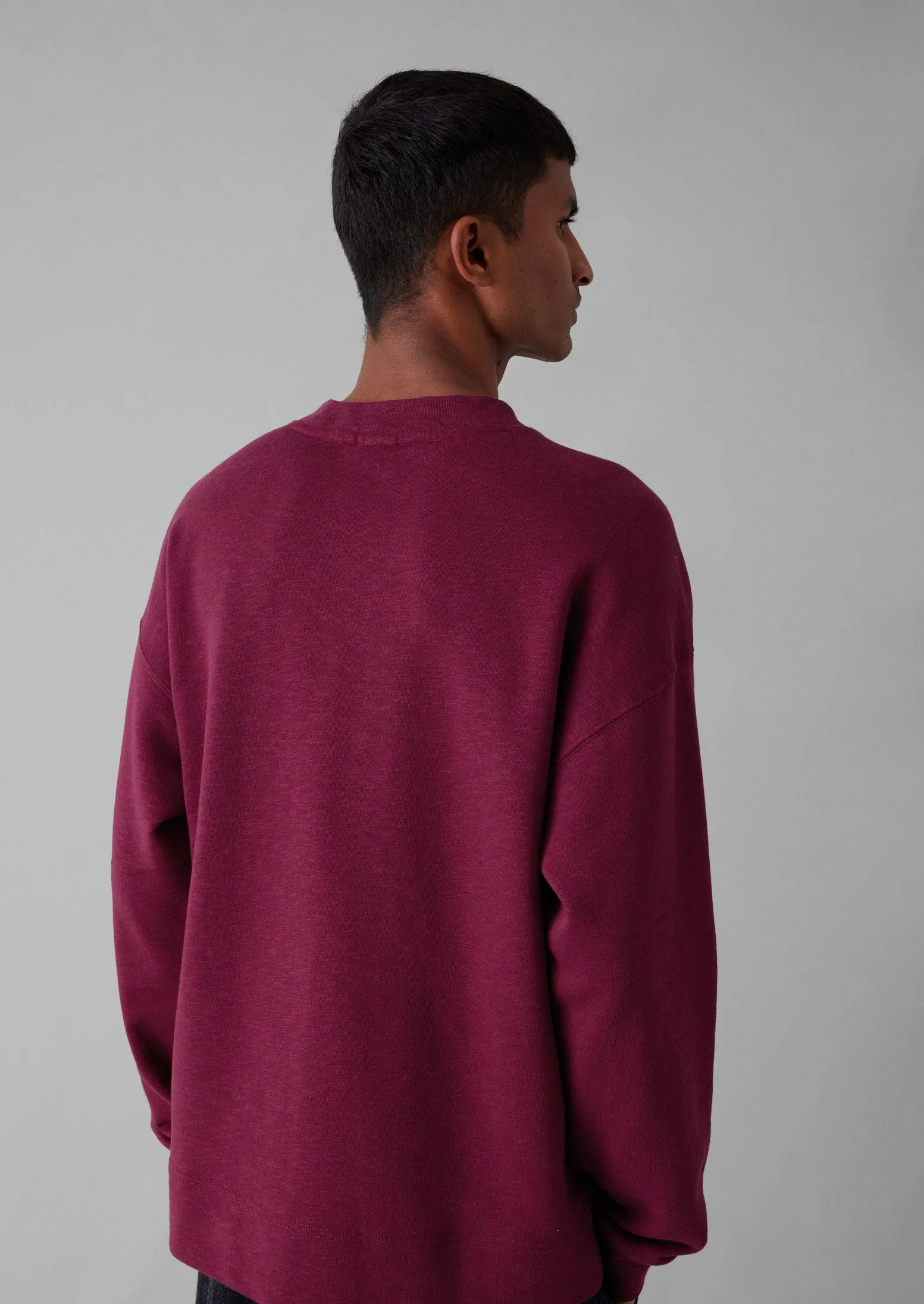 Dropped Shoulder Loopback Jersey Sweatshirt | Fuchsia