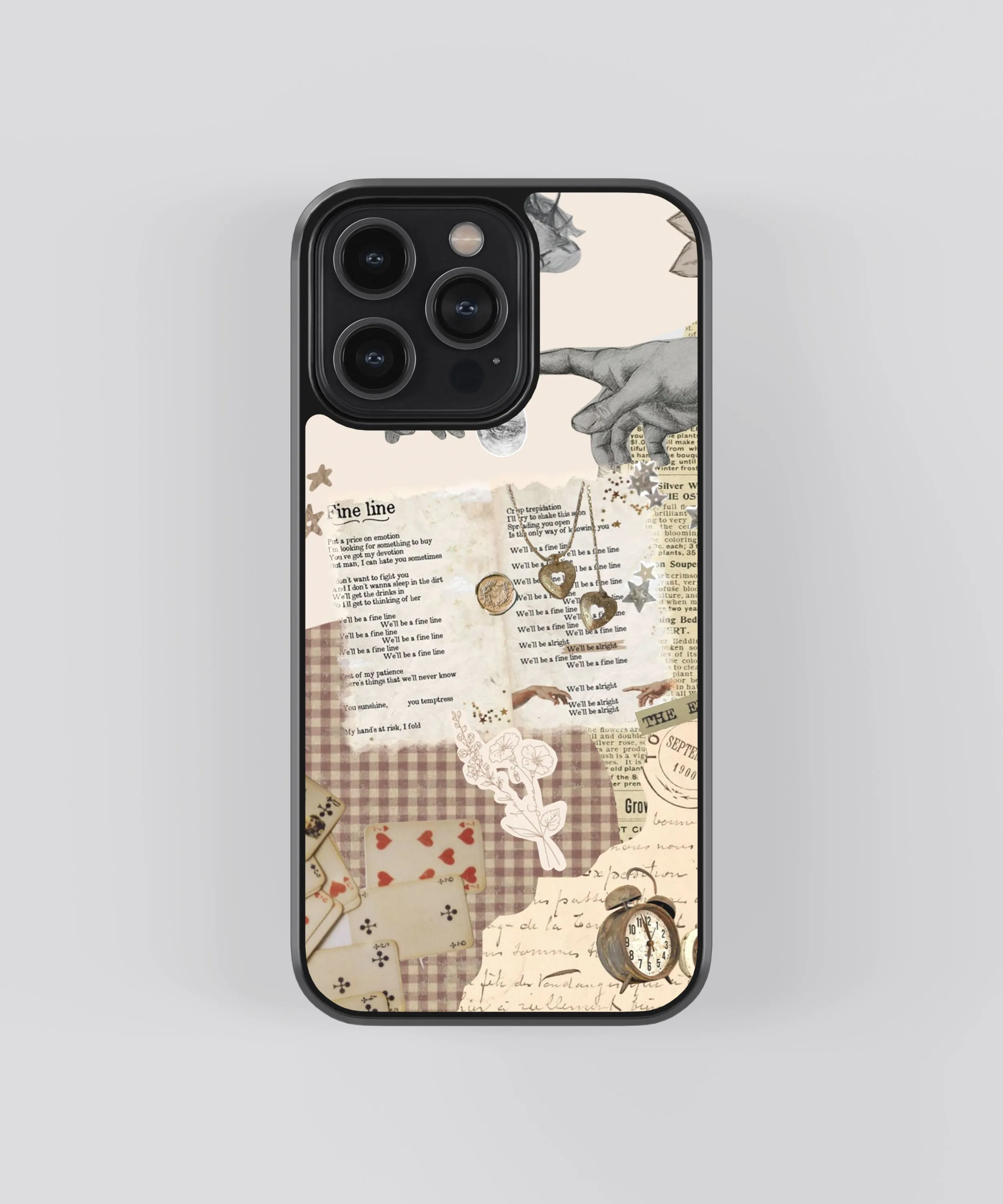 Fine Line Vintage Glass Phone Case Cover