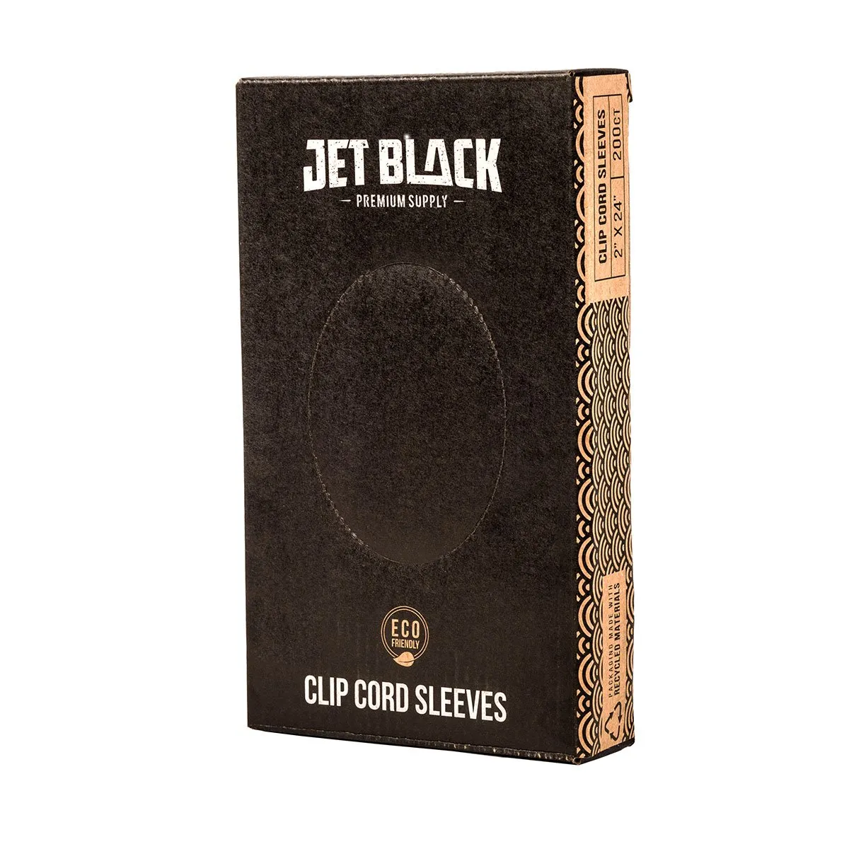 Jet Black - 2x24" Eco-Friendly Clipcord Sleeves - 200 ct.