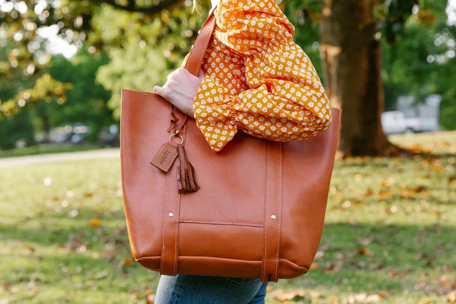 Large Raw Leather Tote