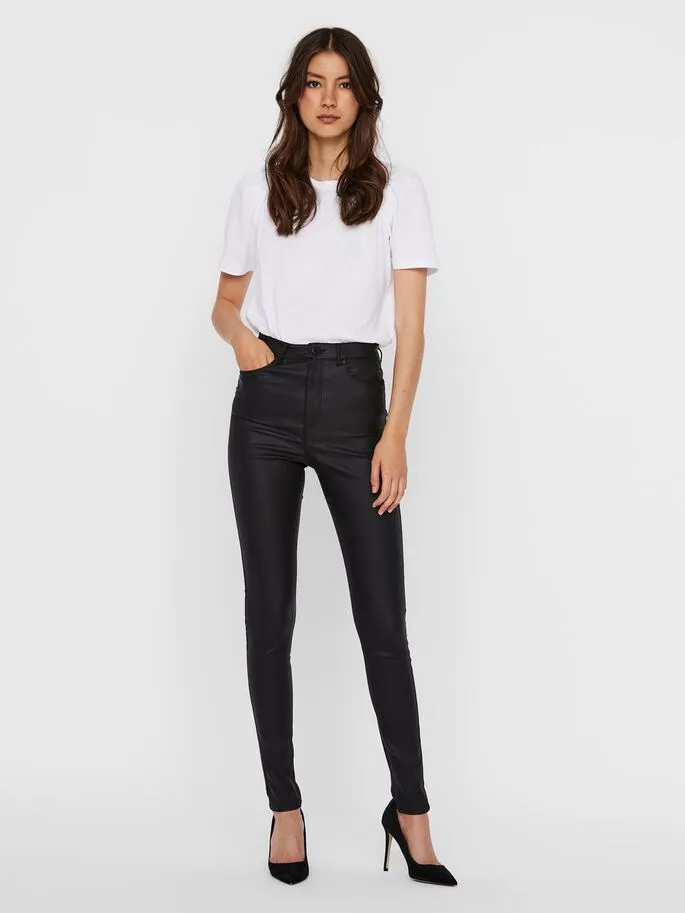 Loa Black High Waisted Coated Jeans