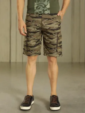 Men Camo Printed Cargo Shorts