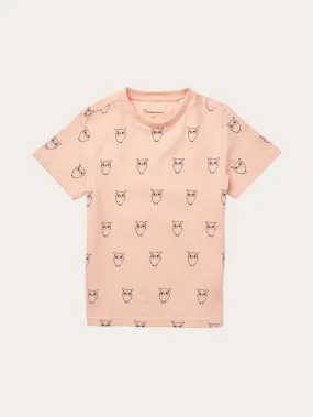 Owl AOP t-shirt - Coral Pink