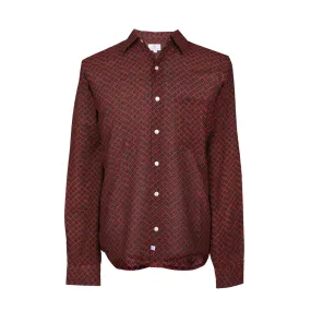 Pluto Merlot Long Sleeve Men's Button Up Shirt