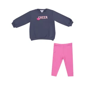 Puffy Oversized Sweatshirt & Pink Legging | Footballs  French Terry