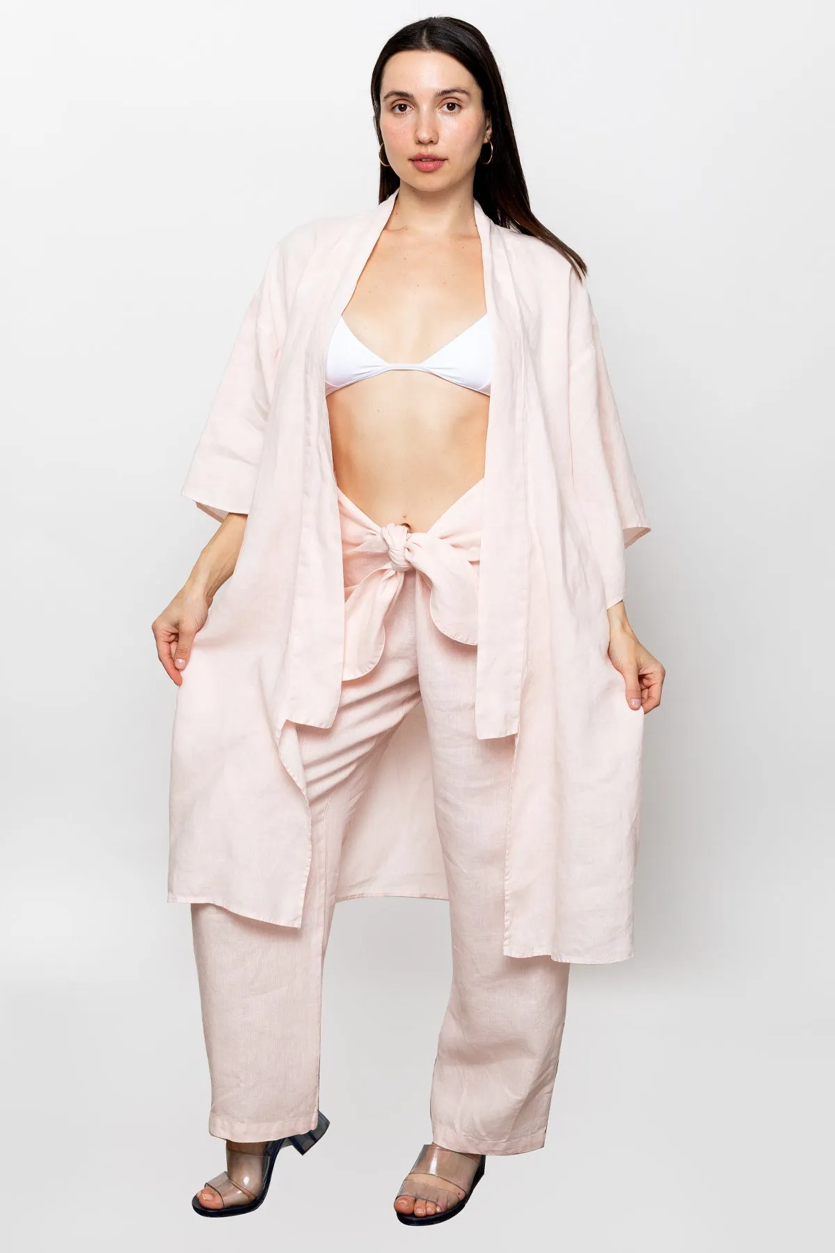 RLIN01GD - Linen Kimono Robe