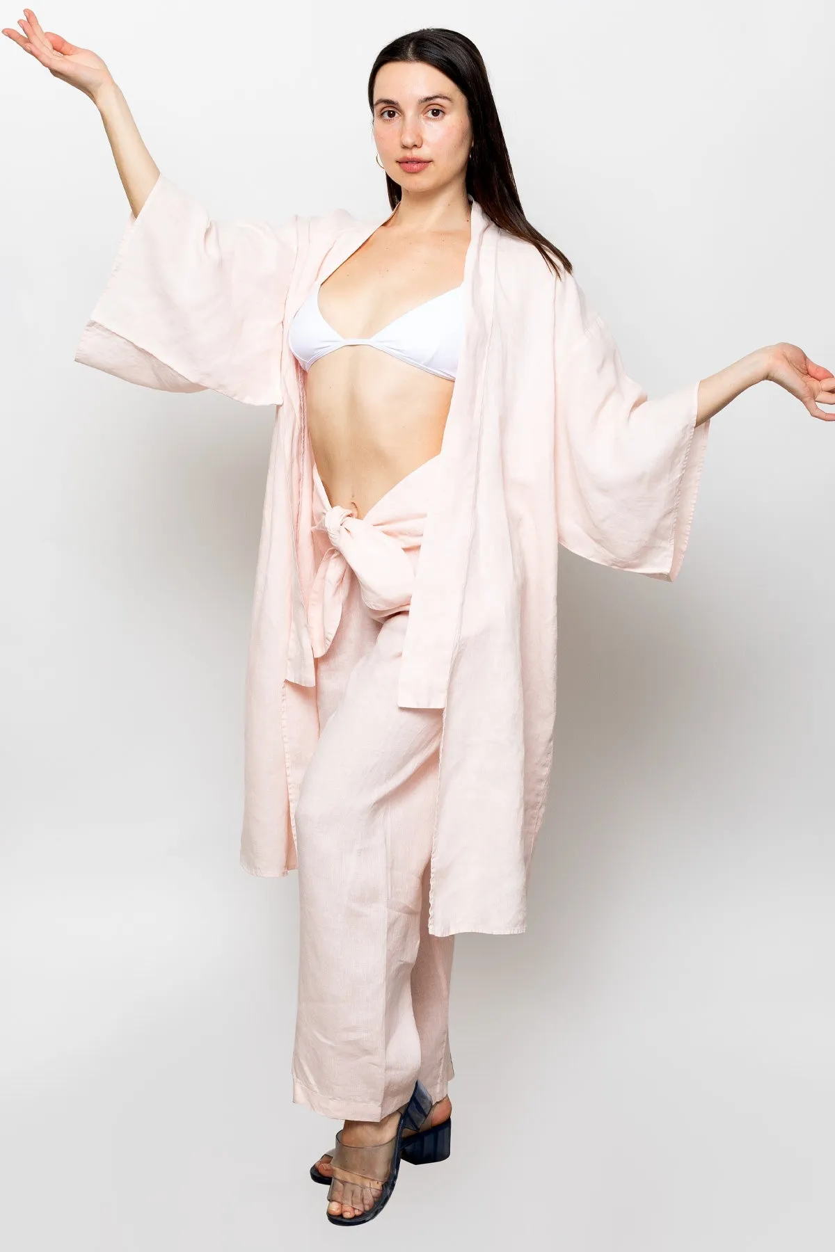 RLIN01GD - Linen Kimono Robe