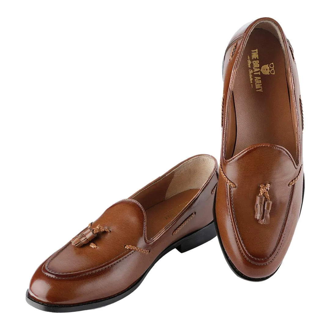 Rossa Classic Tan Tassel Loafers