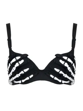 Steampunk Halloween Skull Skeleton Clubwear Party Bra Crop Top