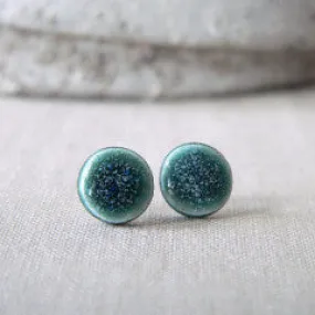 Stud earrings - Turkish green