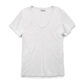 The Elle V-Neck Tee in Ivory