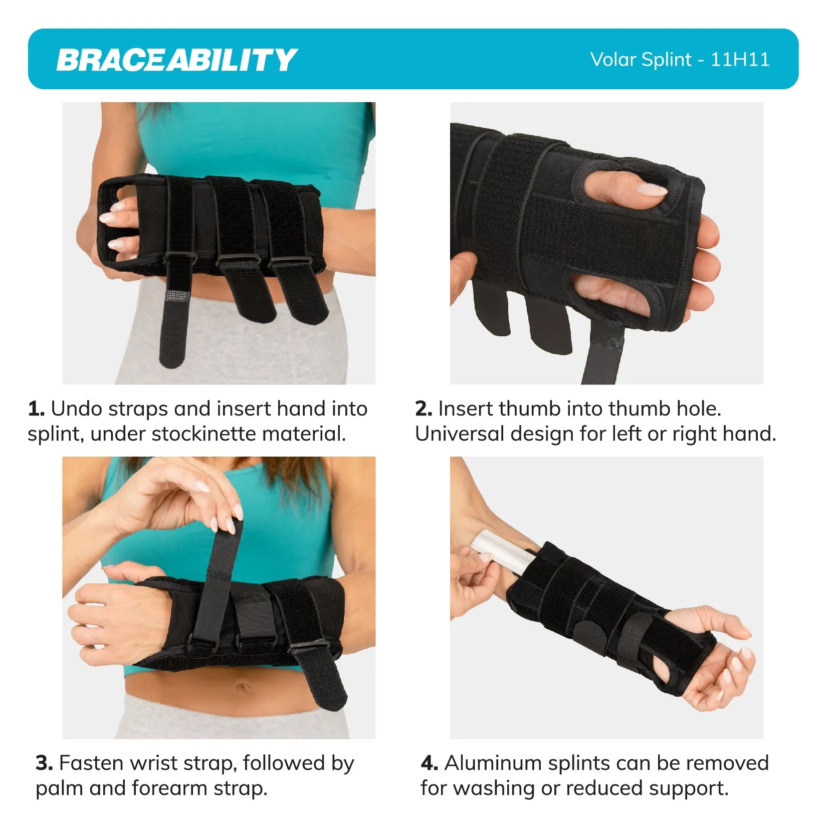 Volar Wrist Splint | Right or Left Hand Support Brace for Fracture Pain and Carpal Tunnel Relief