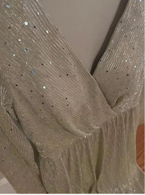 Women V-neck Sequins Party Dress