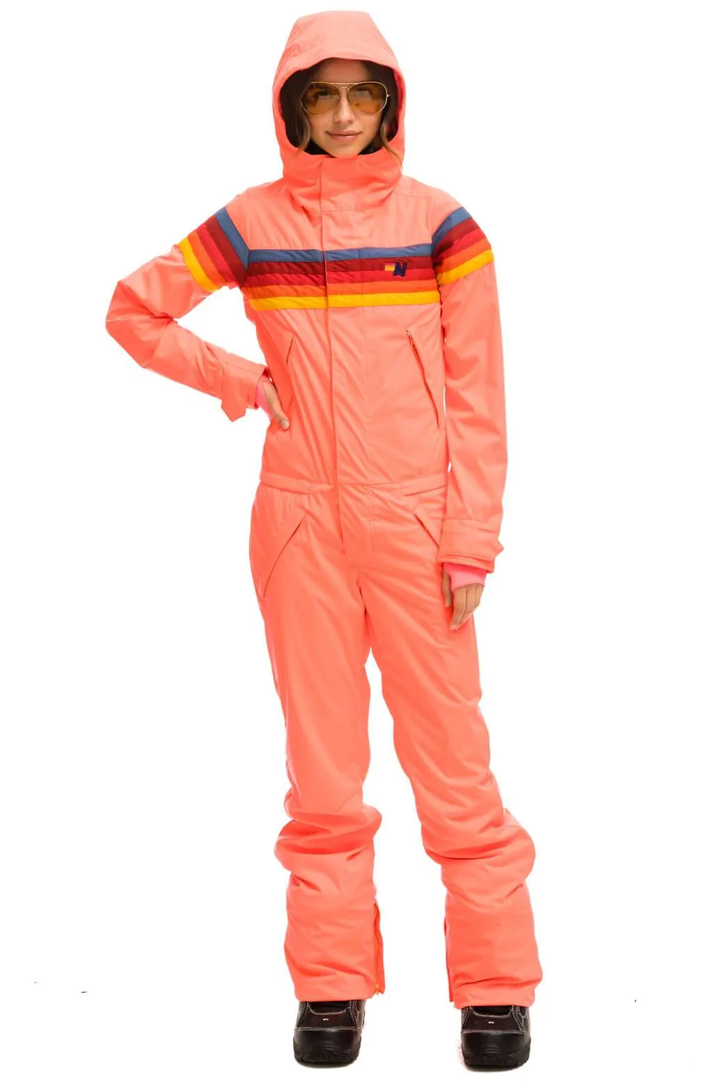 WOMEN'S 3 LAYER POWDER SUIT - NEON FLAMINGO