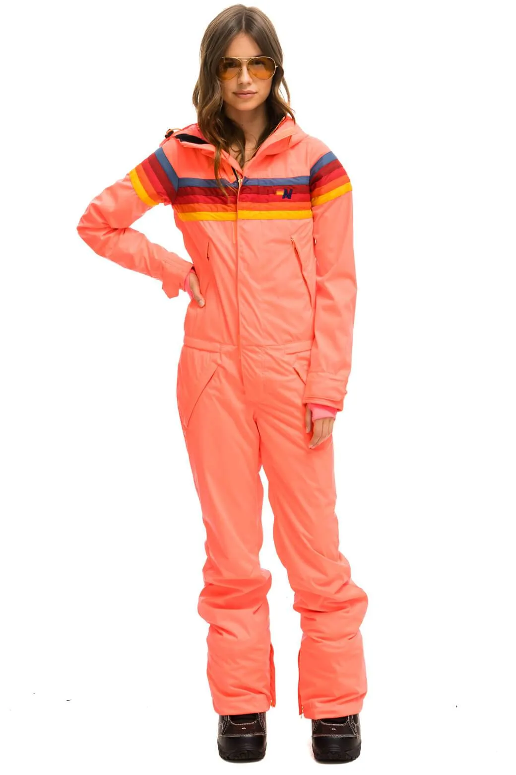 WOMEN'S 3 LAYER POWDER SUIT - NEON FLAMINGO